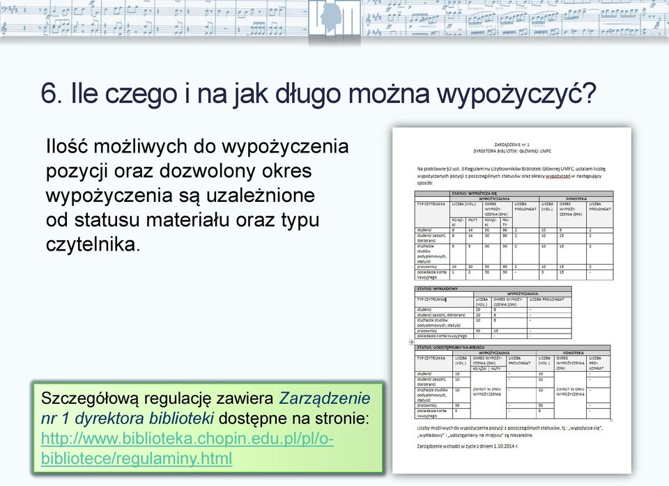 uzależnione od statusu materiału oraz typu czytelnika.