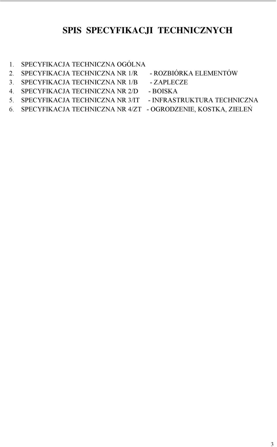 SPECYFIKACJA TECHNICZNA NR 1/B - ZAPLECZE 4.