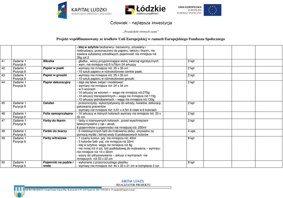 tkanin, nie zawiera substancji szkodliwych, pojemność nie mniejsza niż 35g szt.2 - gładka, wzory przypominające skórę zwierząt egzotycznych - wym.