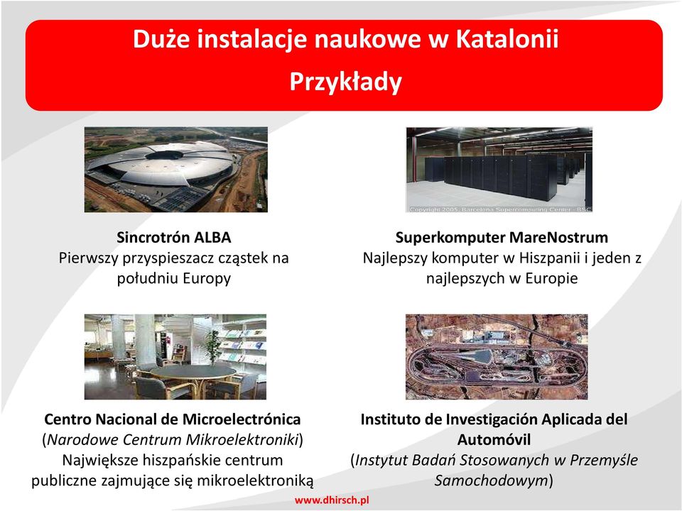 Microelectrónica (Narodowe Centrum Mikroelektroniki) Największe hiszpańskie centrum publiczne zajmujące się