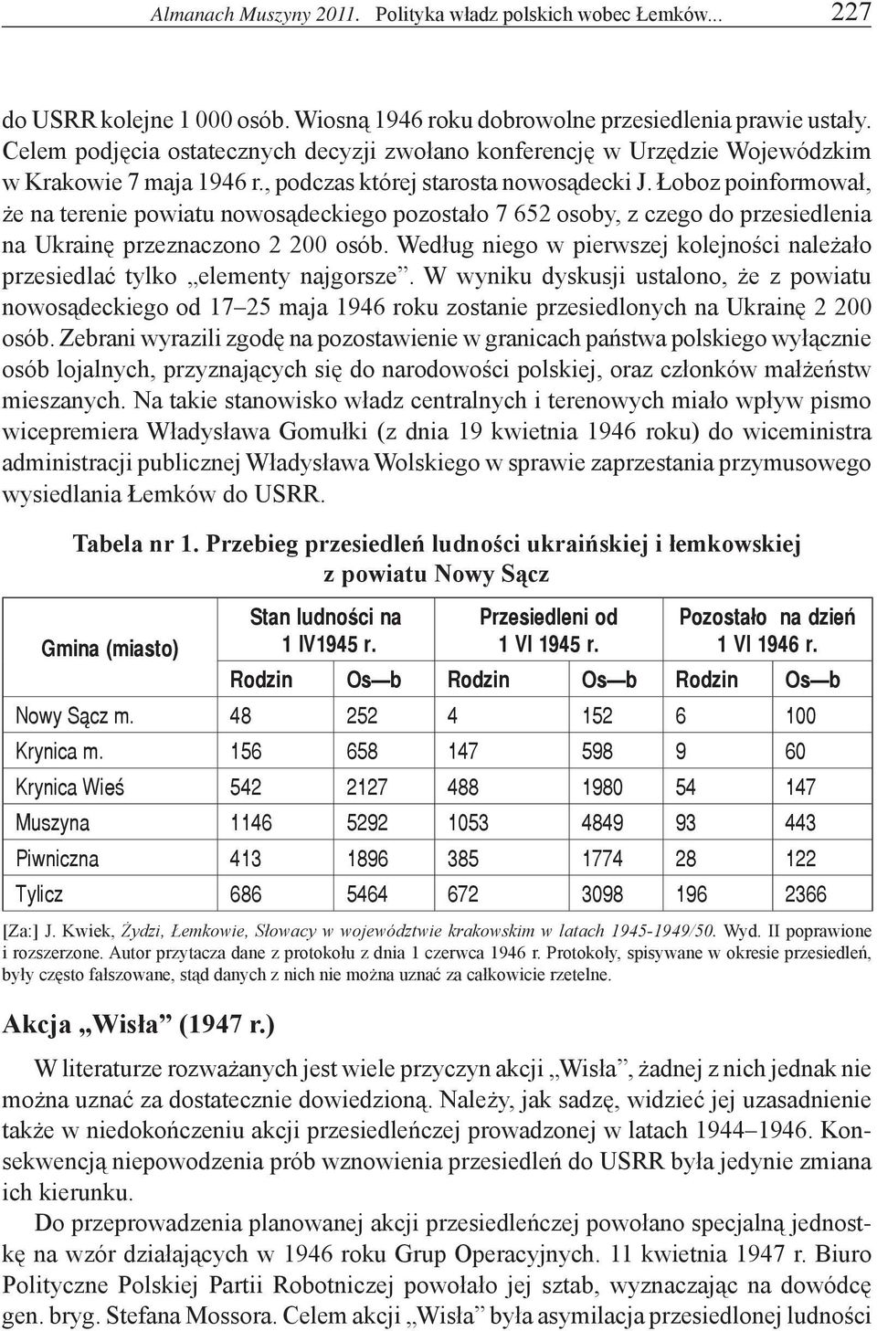 Łoboz poinformował, że na terenie powiatu nowosądeckiego pozostało 7 652 osoby, z czego do przesiedlenia na Ukrainę przeznaczono 2 200 osób.