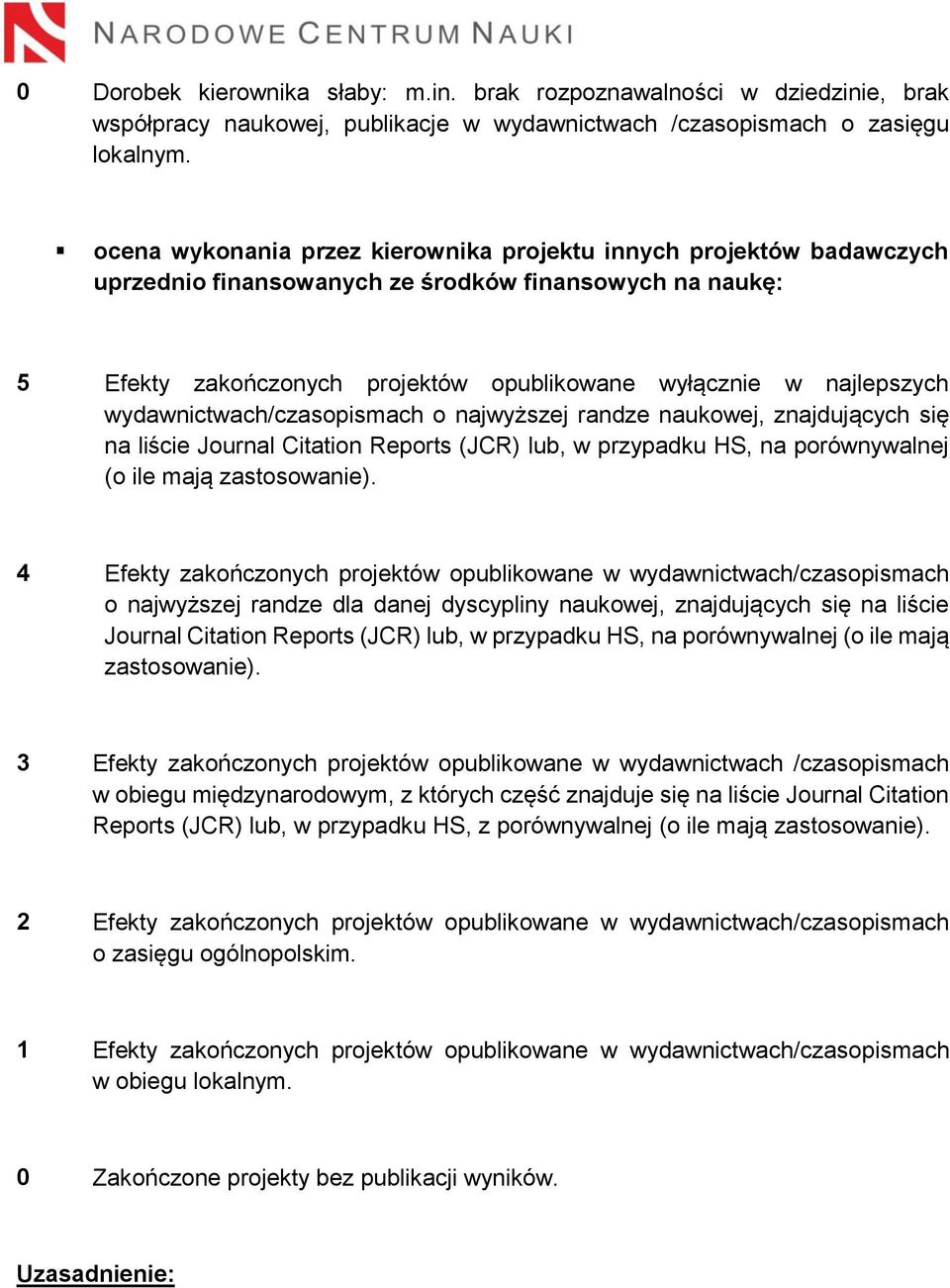 wydawnictwach/czasopismach o najwyższej randze naukowej, znajdujących się na liście Journal Citation Reports (JCR) lub, w przypadku HS, na porównywalnej (o ile mają zastosowanie).