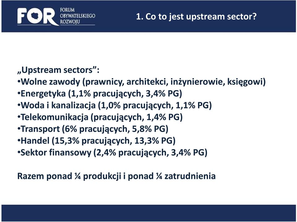 pracujących, 3,4% PG) Woda i kanalizacja (1,0% pracujących, 1,1% PG) Telekomunikacja (pracujących,