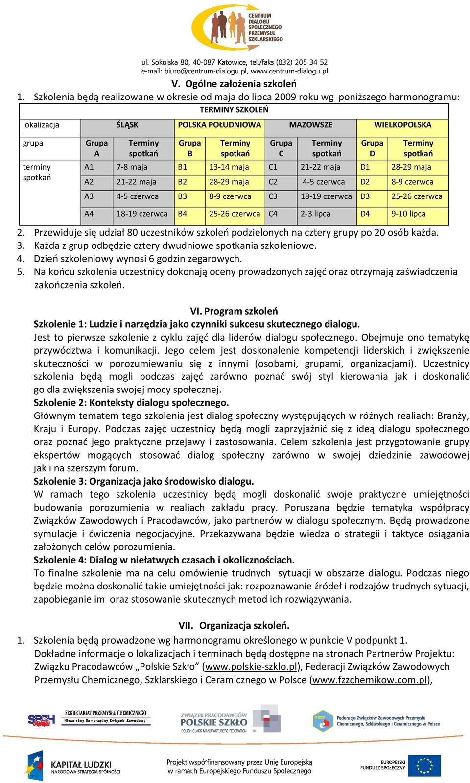 B1 13-14 maja C1 21-22 maja D1 28-29 maja A2 21-22 maja B2 28-29 maja C2 4-5 czerwca D2 8-9 czerwca A3 4-5 czerwca B3 8-9 czerwca C3 18-19 czerwca D3 25-26 czerwca A4 18-19 czerwca B4 25-26 czerwca