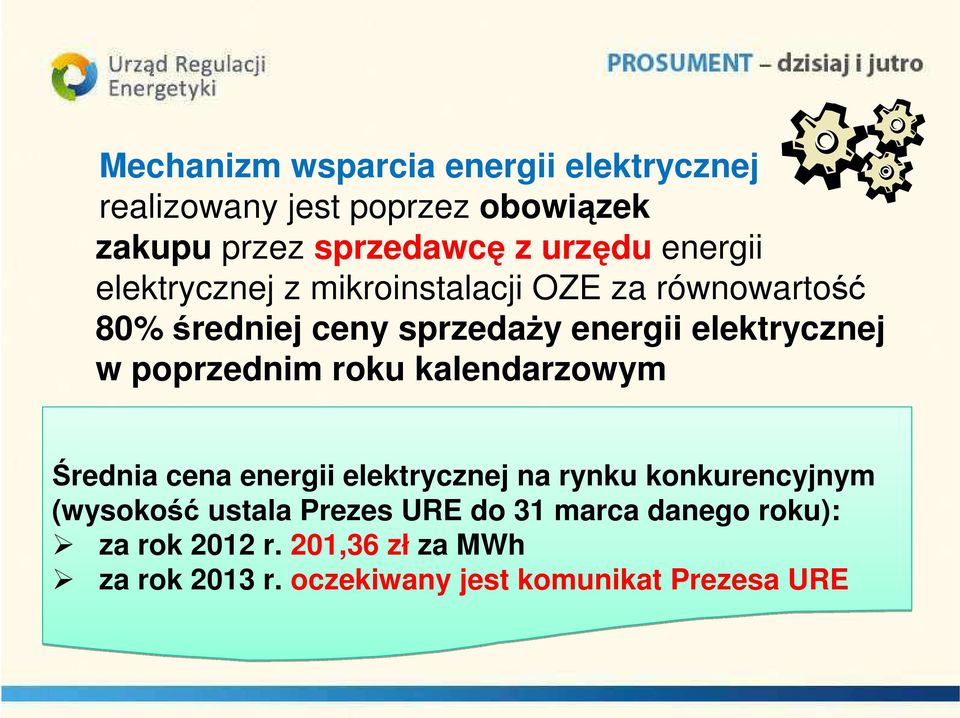 poprzednim roku kalendarzowym Średnia cena energii elektrycznej na rynku konkurencyjnym (wysokość ustala