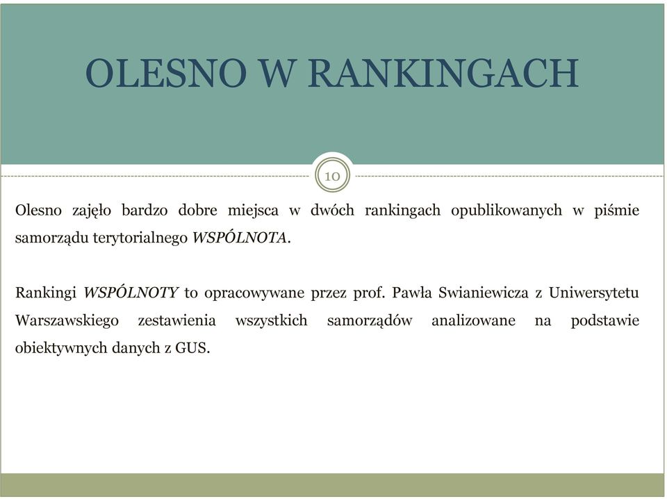 10 Rankingi WSPÓLNOTY to opracowywane przez prof.