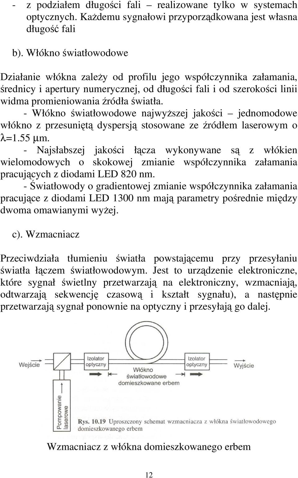 - Włókno światłowodowe najwyższej jakości jednomodowe włókno z przesuniętą dyspersją stosowane ze źródłem laserowym o λ=1.55 µm.