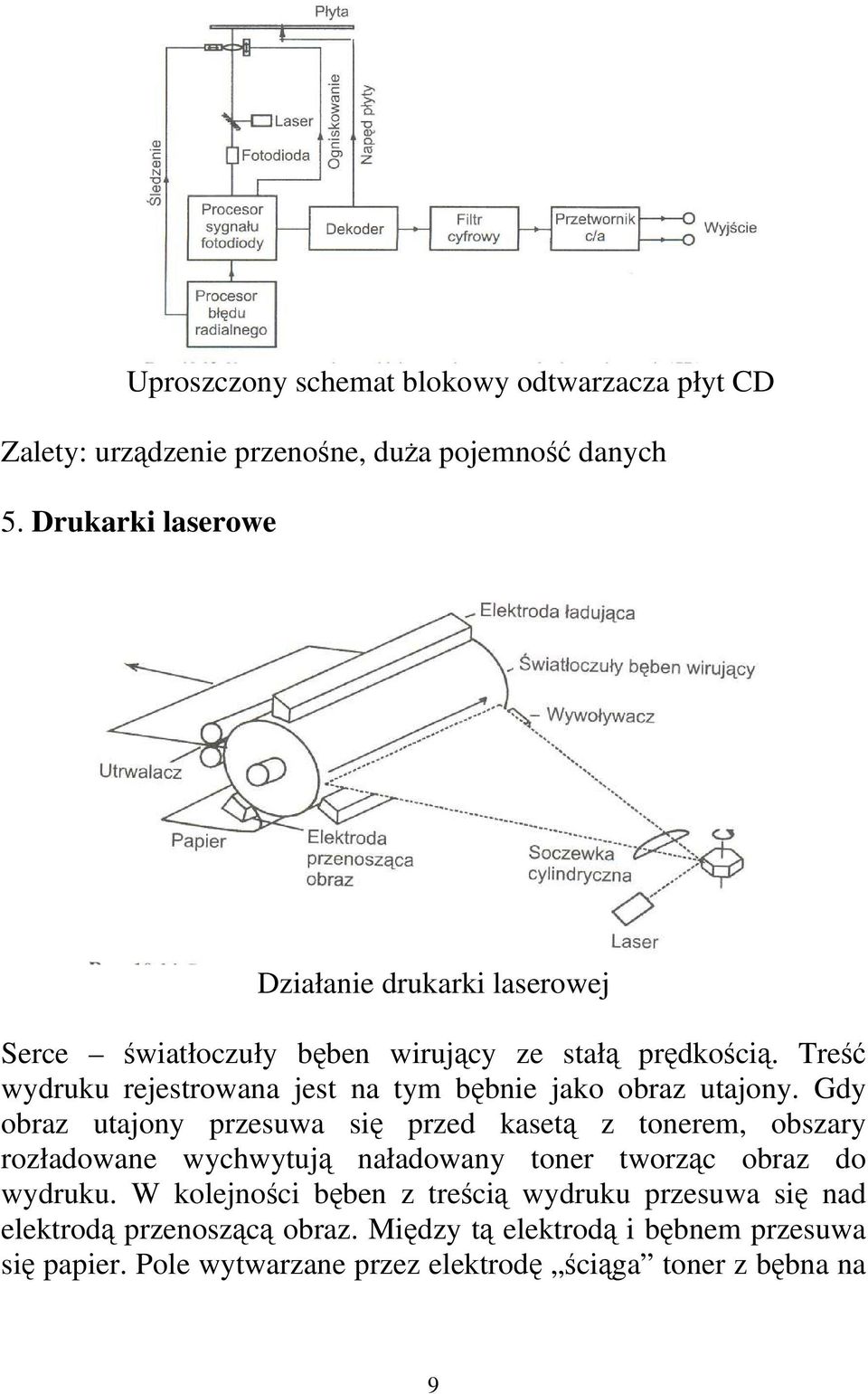 Treść wydruku rejestrowana jest na tym bębnie jako obraz utajony.