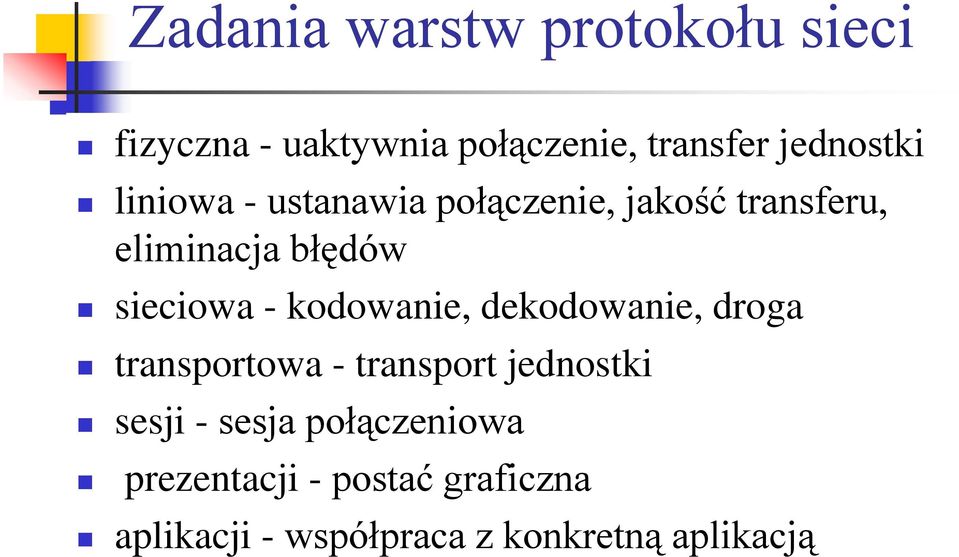 kodowanie, dekodowanie, droga transportowa - transport jednostki sesji - sesja