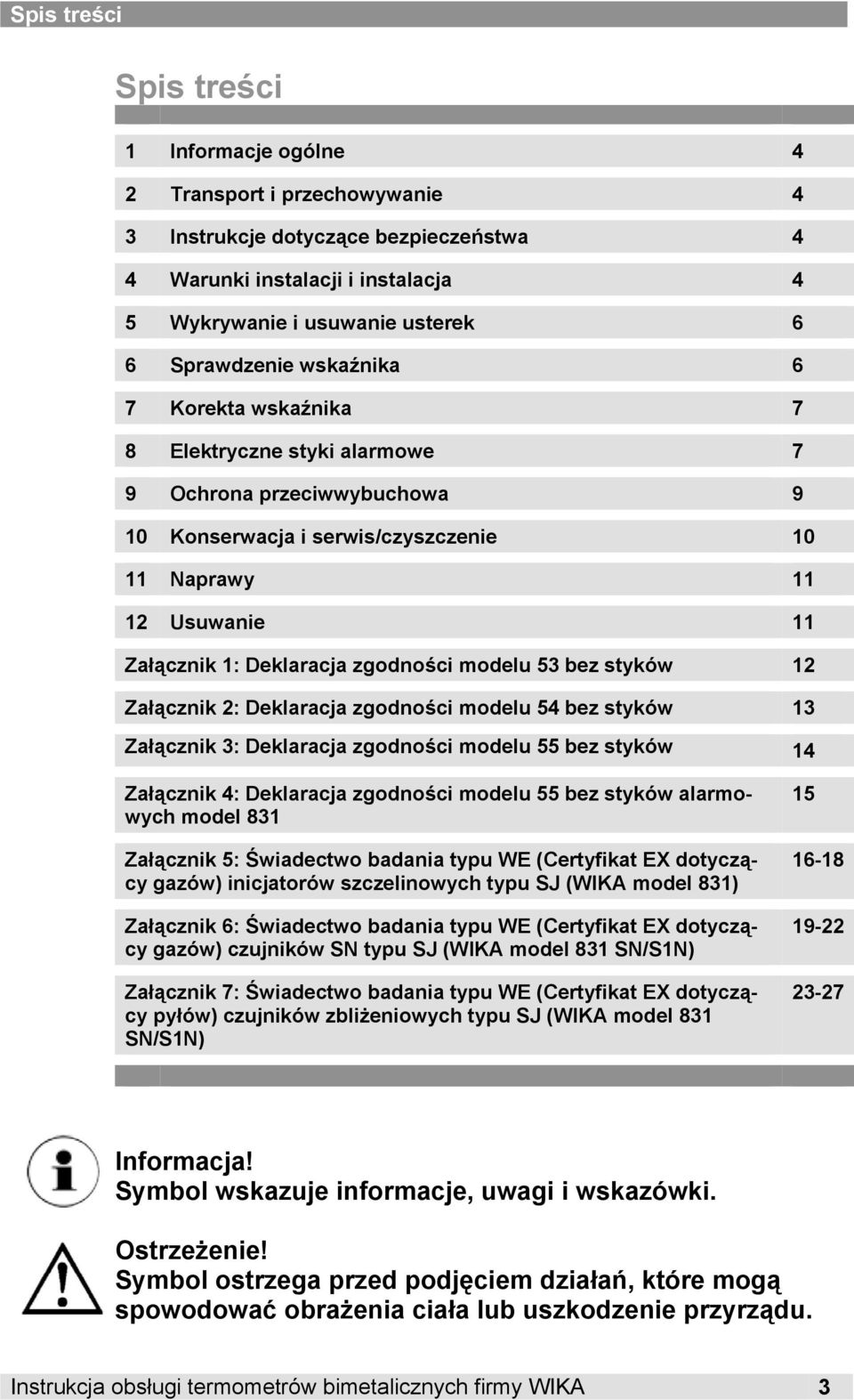 zgodności modelu 53 bez styków 12 Załącznik 2: Deklaracja zgodności modelu 54 bez styków 13 Załącznik 3: Deklaracja zgodności modelu 55 bez styków 14 Załącznik 4: Deklaracja zgodności modelu 55 bez