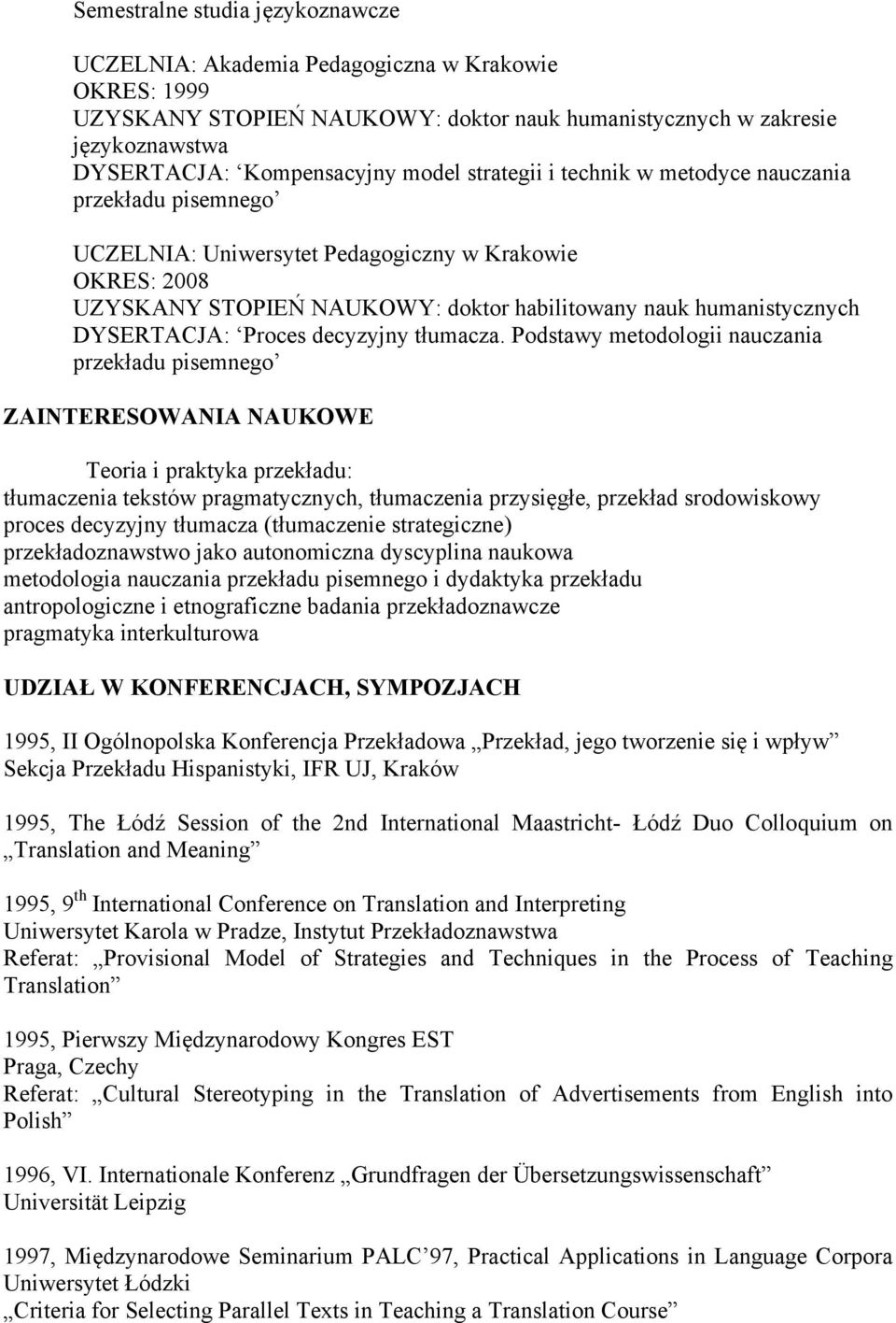 Proces decyzyjny tłumacza.