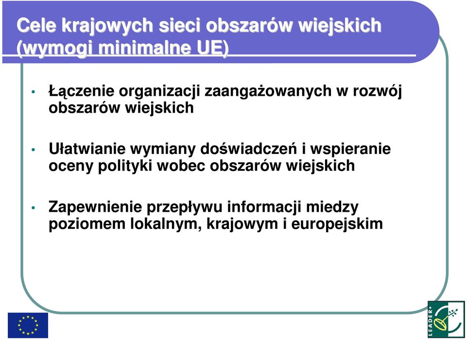 doświadczeń i wspieranie oceny polityki wobec obszarów wiejskich