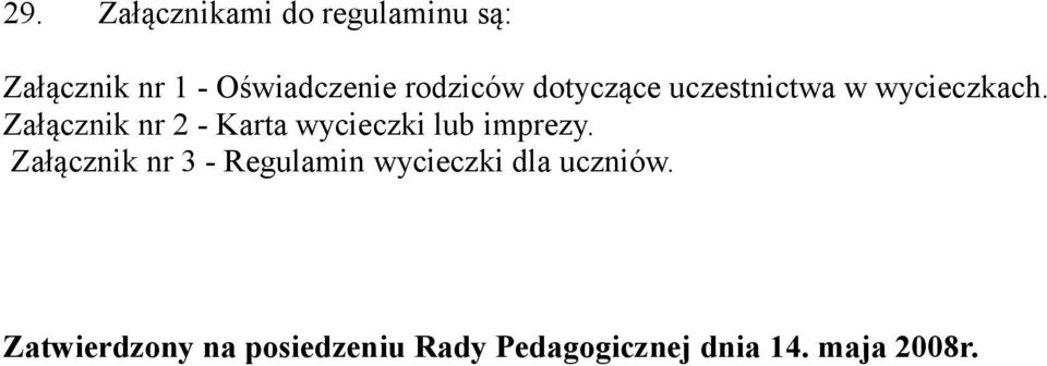 Załącznik nr 2 - Karta wycieczki lub imprezy.