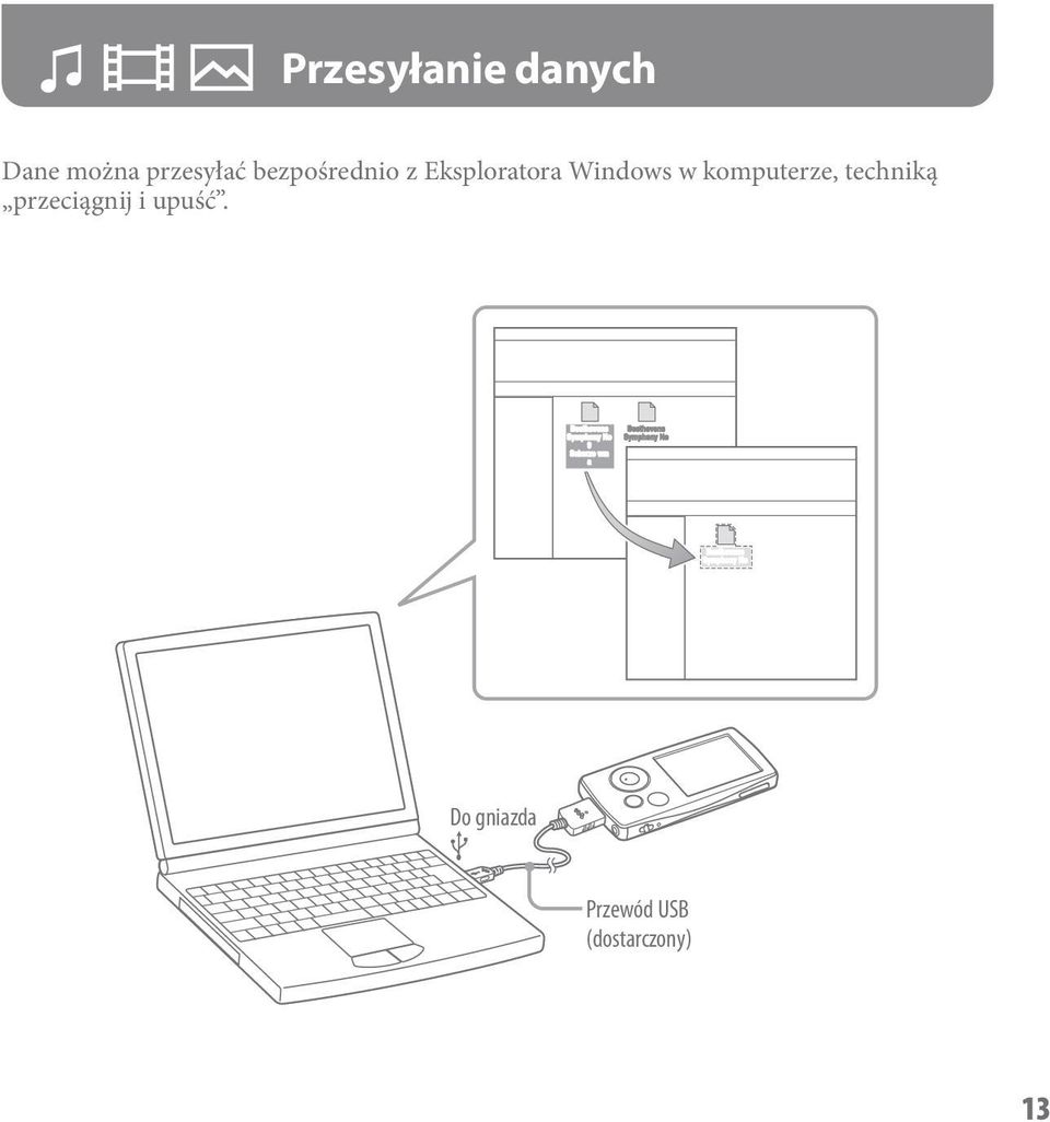 komputerze, techniką przeciągnij i