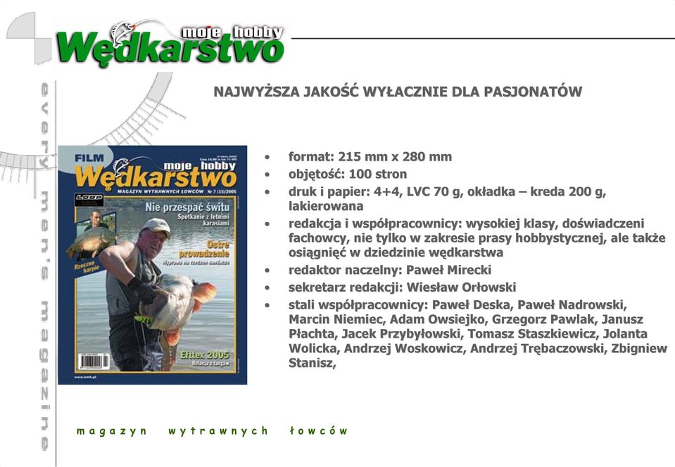 redaktor naczelny: Paweł Mirecki sekretarz redakcji: Wiesław Orłowski stali współpracownicy pracownicy: Paweł Deska, Paweł Nadrowski, Marcin Niemiec, Adam