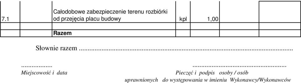 ........ Miejscowość i data Pieczęć i podpis osoby /