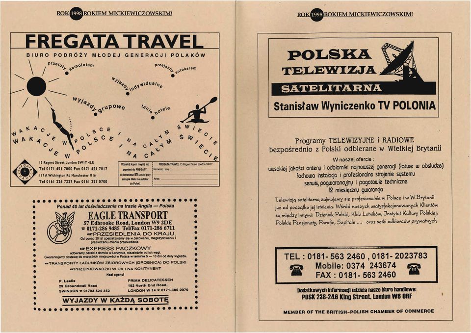 .. I to doatanleaz 5% znżk pny :.... 117 A Wthngton Rd Manchester M 16 Tel 0161 226 7227.Fax 01612270700 zakupe błletu na autokar : Adres:... I do Polsk. I.......... Ponad 40 lat dośadczena na trase Angla - Polska : EAGLE TRA.