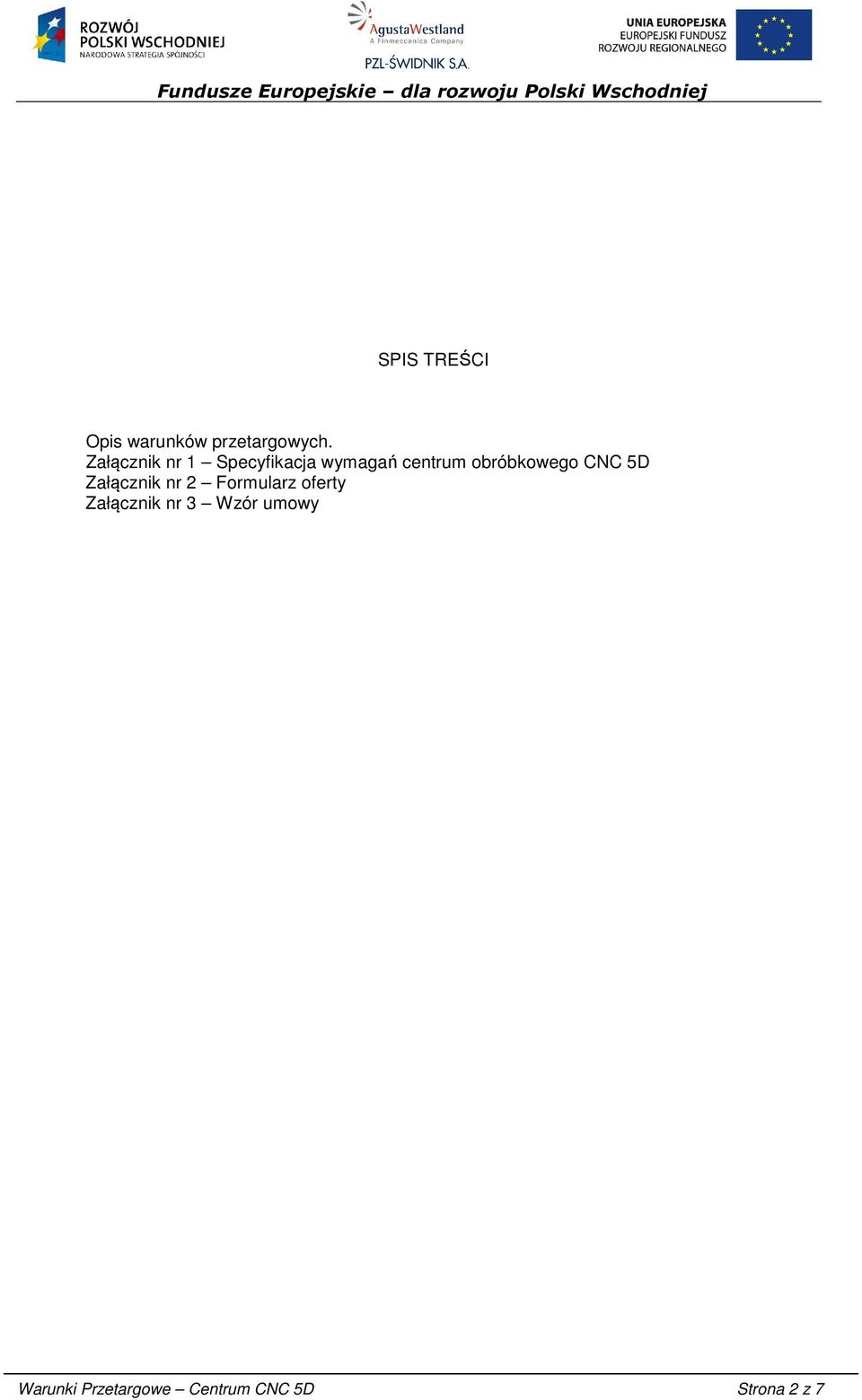 obróbkowego CNC 5D Załącznik nr 2 Formularz oferty