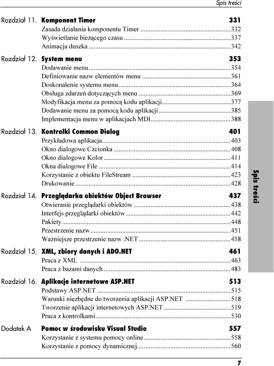 ..377 Dodawanie menu za pomocą kodu aplikacji...385 Implementacja menu w aplikacjach MDI...388 Rozdział 13. Kontrolki Common Dialog 401 Przykładowa aplikacja...403 Okno dialogowe Czcionka.