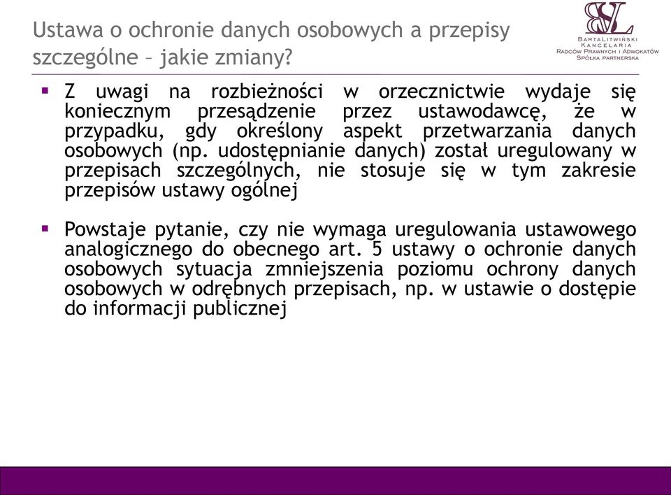 przetwarzania danych osobowych (np.