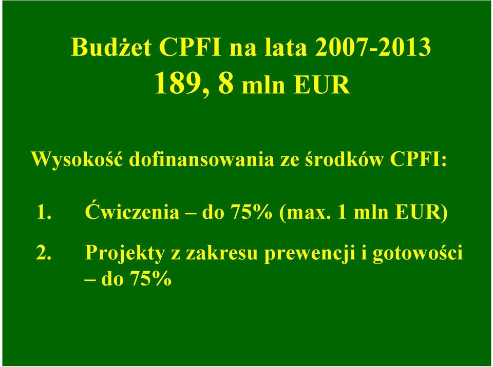 CPFI: 1. Ćwiczenia do 75% (max.