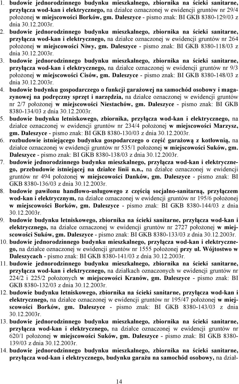 budowie jednorodzinnego budynku mieszkalnego, zbiornika na ścieki sanitarne, przyłącza wod-kan i elektrycznego, na działce oznaczonej w ewidencji gruntów nr 264 położonej w miejscowości Niwy, gm.