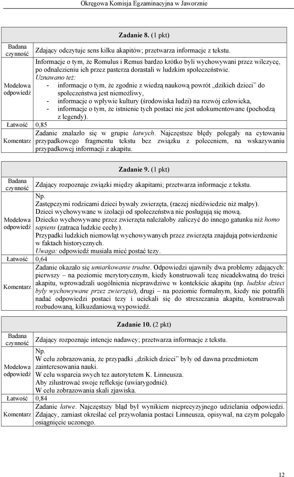 Uznawano też: - informacje o tym, że zgodnie z wiedzą naukową powrót dzikich dzieci do społeczeństwa jest niemożliwy, - informacje o wpływie kultury (środowiska ludzi) na rozwój człowieka, -