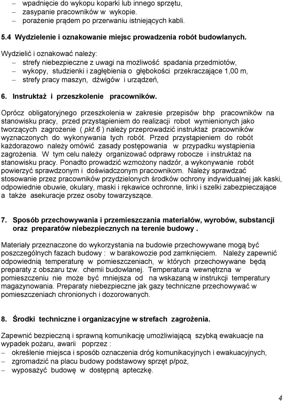 urządzeń, 6. Instruktaż i przeszkolenie pracowników.