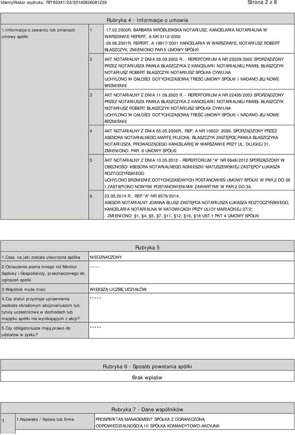 - REPERTORIUM A NR 25229/2002 SPORZĄDZONY PRZEZ NOTARIUSZA PAWŁA BŁASZCZYKA Z KANCELARII NOTARIALNEJ PAWEŁ BŁASZCZYK NOTARIUSZ ROBERT BŁASZCZYK NOTARIUSZ SPÓŁKA CYWILNA UCHYLONO W CAŁOŚCI