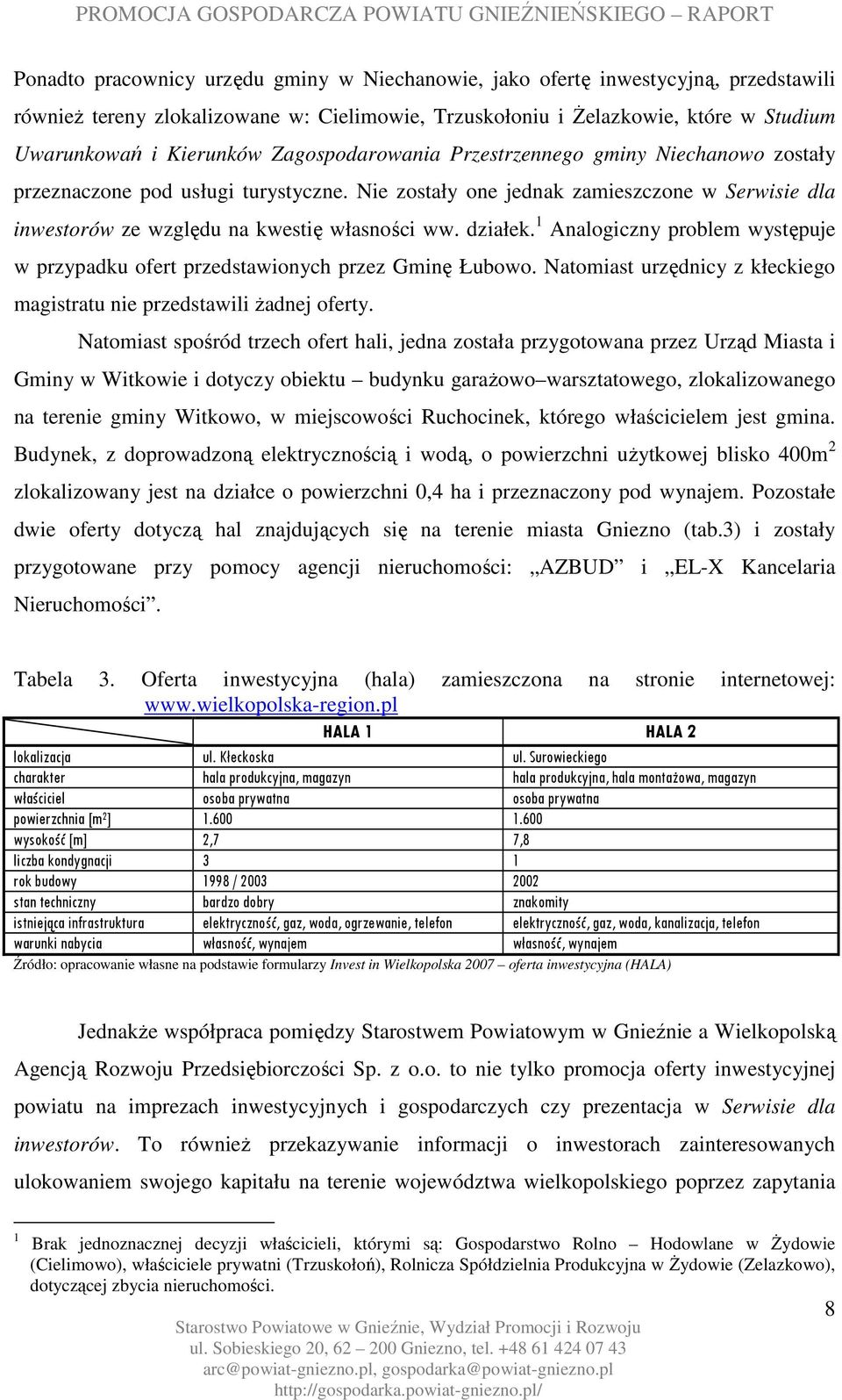 1 Analogiczny problem występuje w przypadku ofert przedstawionych przez Gminę Łubowo. Natomiast urzędnicy z kłeckiego magistratu nie przedstawili żadnej oferty.