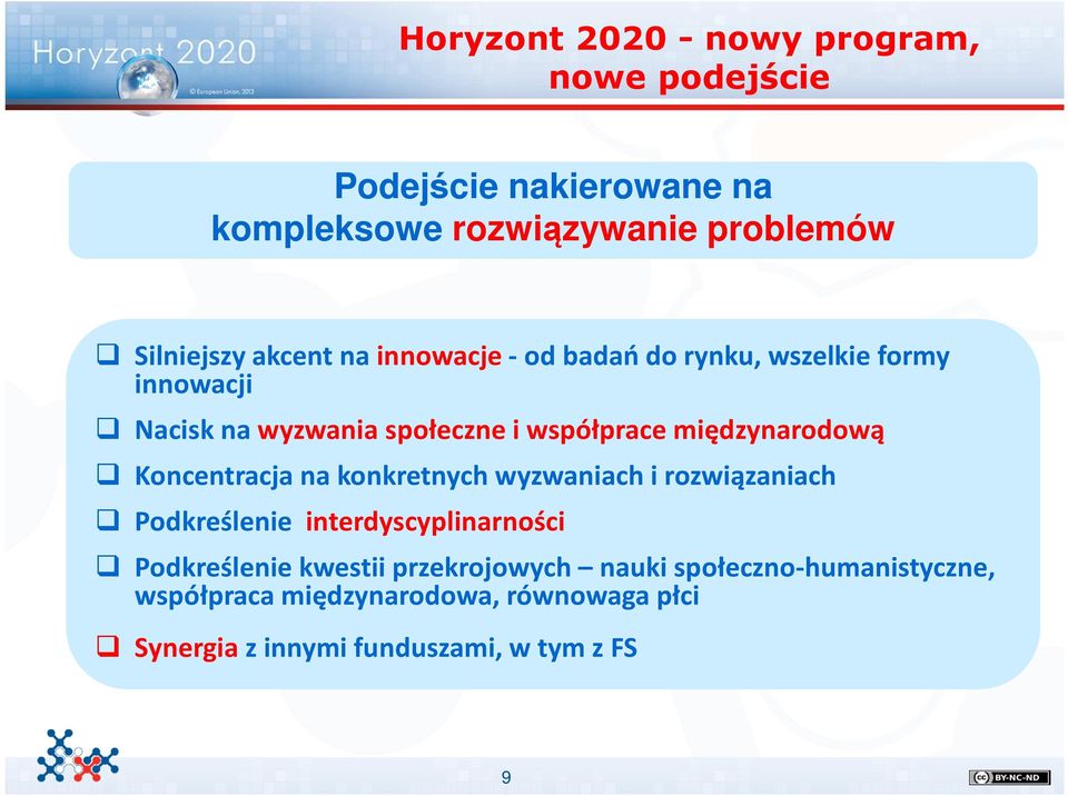 międzynarodową Koncentracja na konkretnych wyzwaniach i rozwiązaniach Podkreślenie interdyscyplinarności Podkreślenie