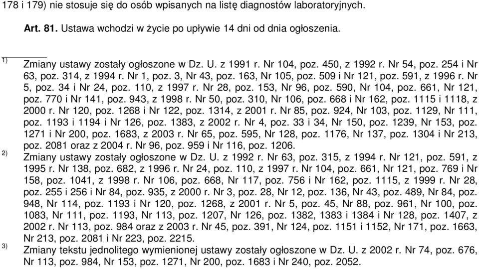 Nr 28, poz. 153, Nr 96, poz. 590, Nr 104, poz. 661, Nr 121, poz. 770 i Nr 141, poz. 943, z 1998 r. Nr 50, poz. 310, Nr 106, poz. 668 i Nr 162, poz. 1115 i 1118, z 2000 r. Nr 120, poz.