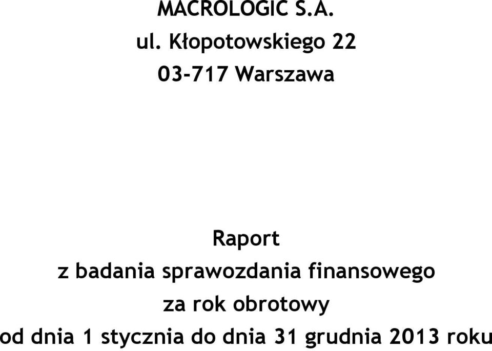 Raport z badania sprawozdania