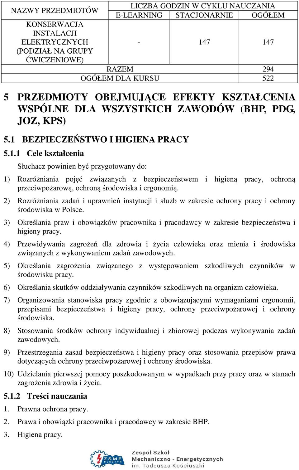 BEZPIECZEŃSTWO I HIGIENA PRACY 5.1.