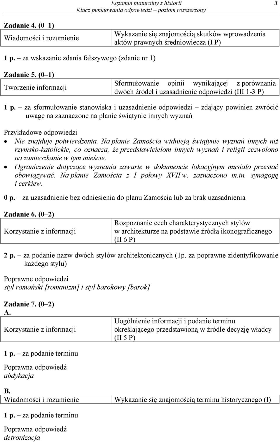 za sformułowanie stanowiska i uzasadnienie odpowiedzi zdający powinien zwrócić uwagę na zaznaczone na planie świątynie innych wyznań Nie znajduje potwierdzenia.