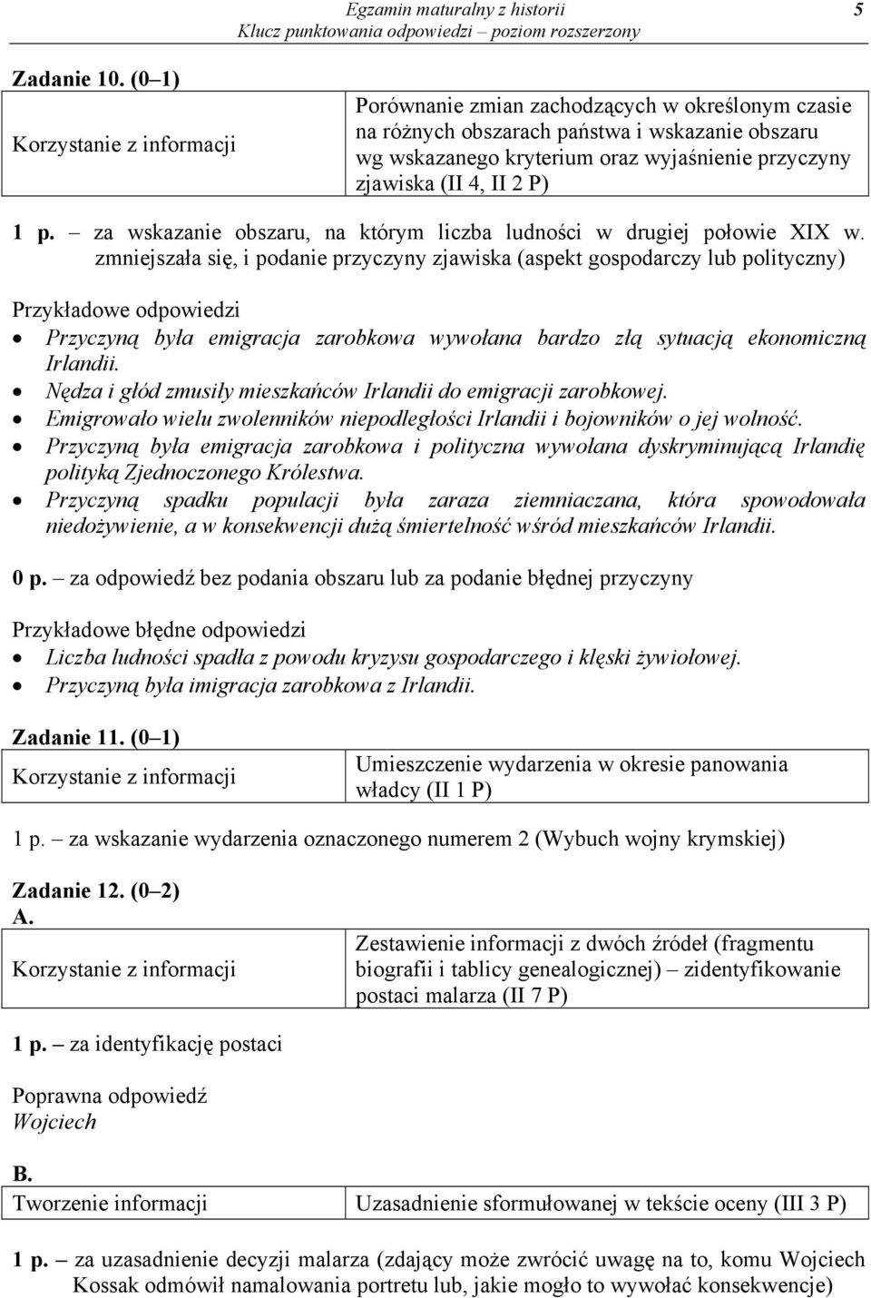 za wskazanie obszaru, na którym liczba ludności w drugiej połowie XIX w.