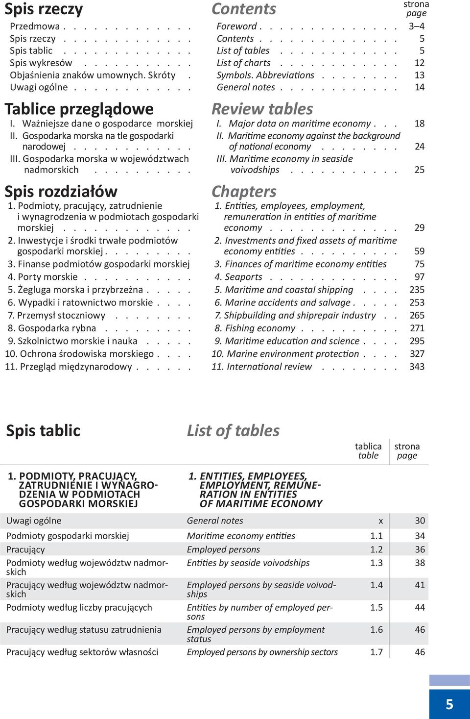 Ważniejsze dane o gospodarce morskiej I. Major data on maritime economy... 18 II. Gospodarka morska na tle gospodarki II. Maritime economy against the background narodowej............ of national economy.