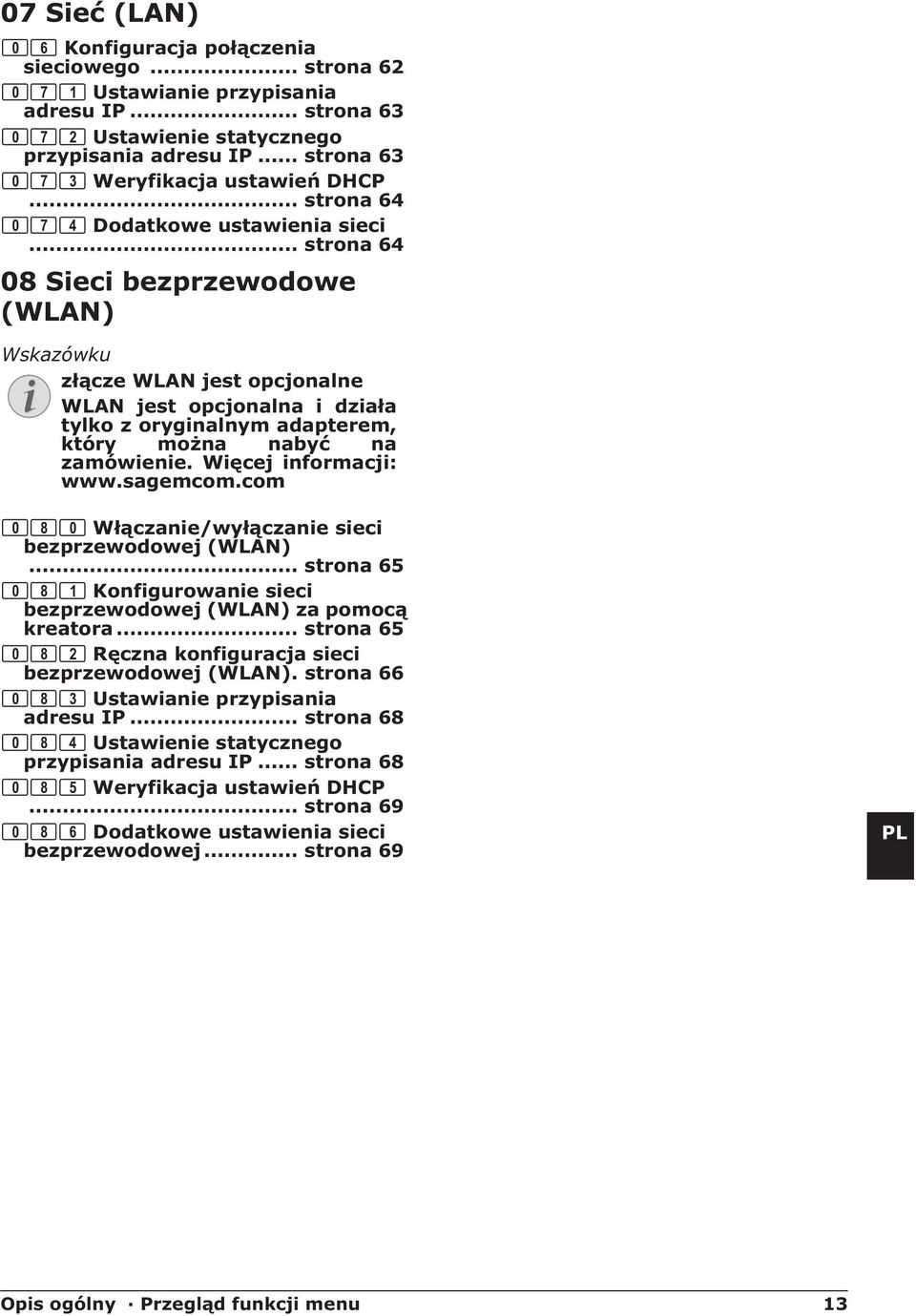 .. strona 64 Dodatkowe ustawienia sieci 074 Dodatkowe ustawienia sieci.