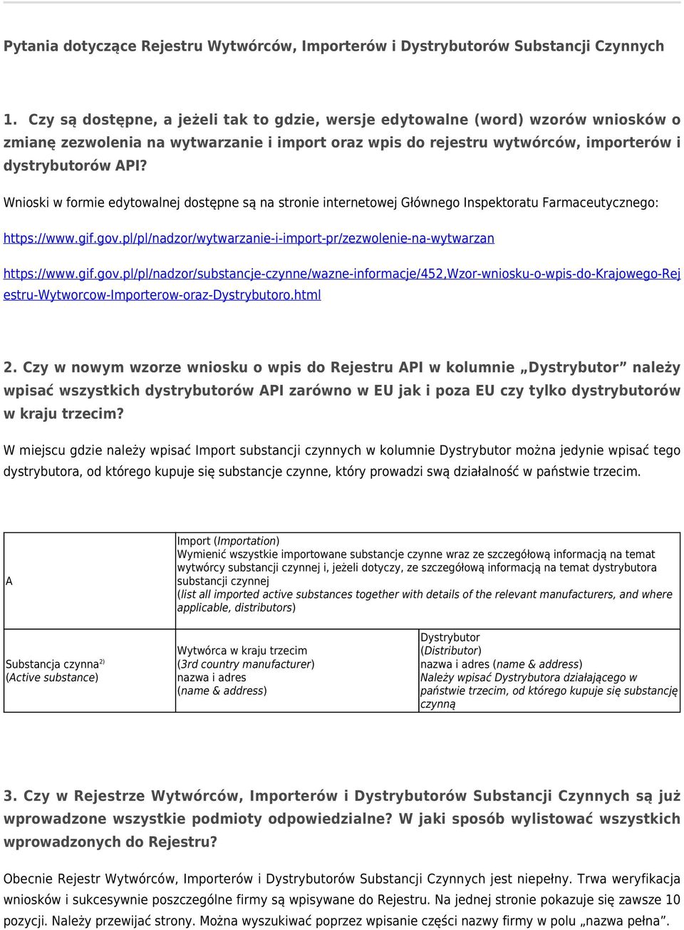 Wnioski w formie edytowalnej dostępne są na stronie internetowej Głównego Inspektoratu Farmaceutycznego: https://www.gif.gov.pl/pl/nadzor/wytwarzanie-i-import-pr/zezwolenie-na-wytwarzan https://www.