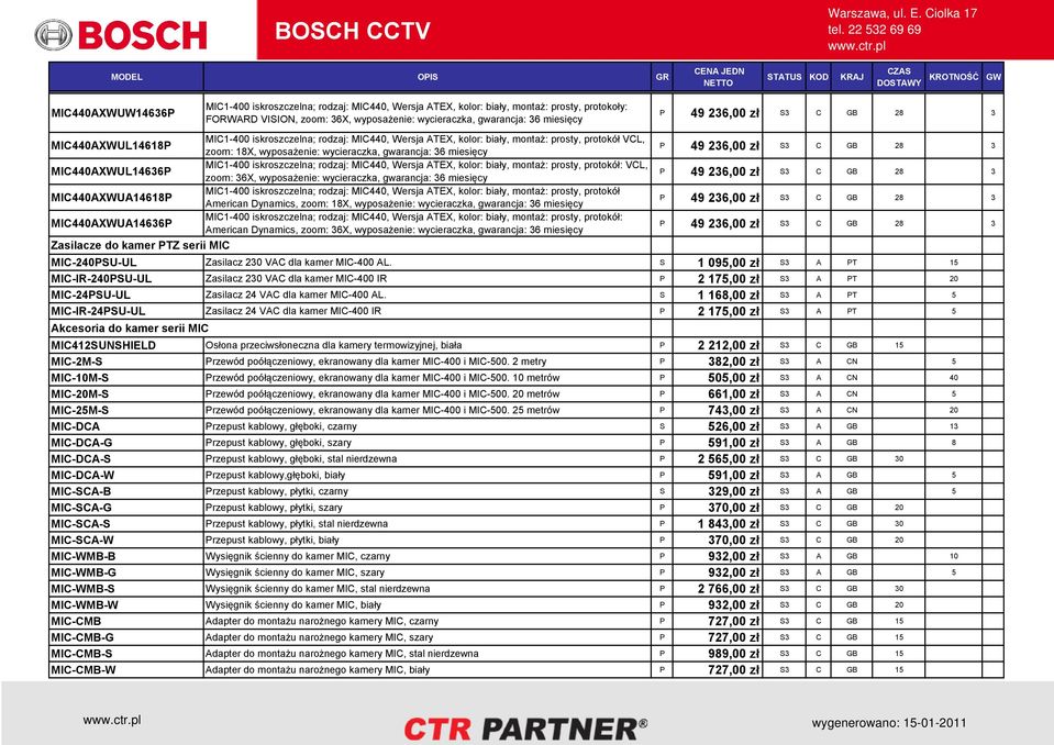 MIC1-400 iskroszczelna; rodzaj: MIC440, Wersja ATEX, kolor: biały, montaż: prosty, protokół: VCL, zoom: 36X, wyposażenie: wycieraczka, gwarancja: 36 miesięcy MIC440AXWUA14618P MIC1-400 iskroszczelna;