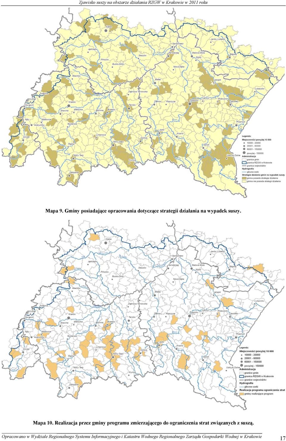 strategii działania na wypadek suszy. Mapa 10.