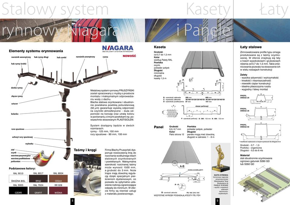 Blacha stalowa oowana i obustronnie powlekana pow³ok¹ ow¹ () gwarantuje wysok¹ odpornoœæ na czynniki atmosferyczne du a odpornoœæ na korozjê oraz utratê koloru w porównaniu z innymi pow³okami np.