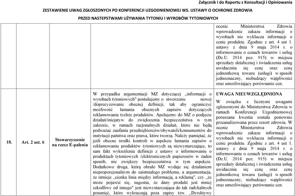 915) w miejscu sprzedaży detalicznej i świadczenia usług uwidacznia się cenę oraz cenę jednostkową towaru (usługi) w sposób jednoznaczny, niebudzący wątpliwości oraz umożliwiający porównanie cen. 18.