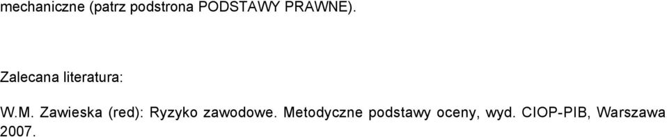 Zawieska (red): Ryzyko zawodowe.