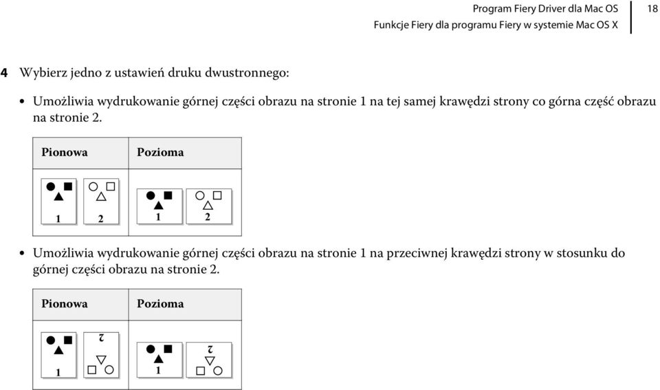 Pionowa Pozioma 1 2 1 2 Umożliwia wydrukowanie górnej części obrazu na stronie 1 na