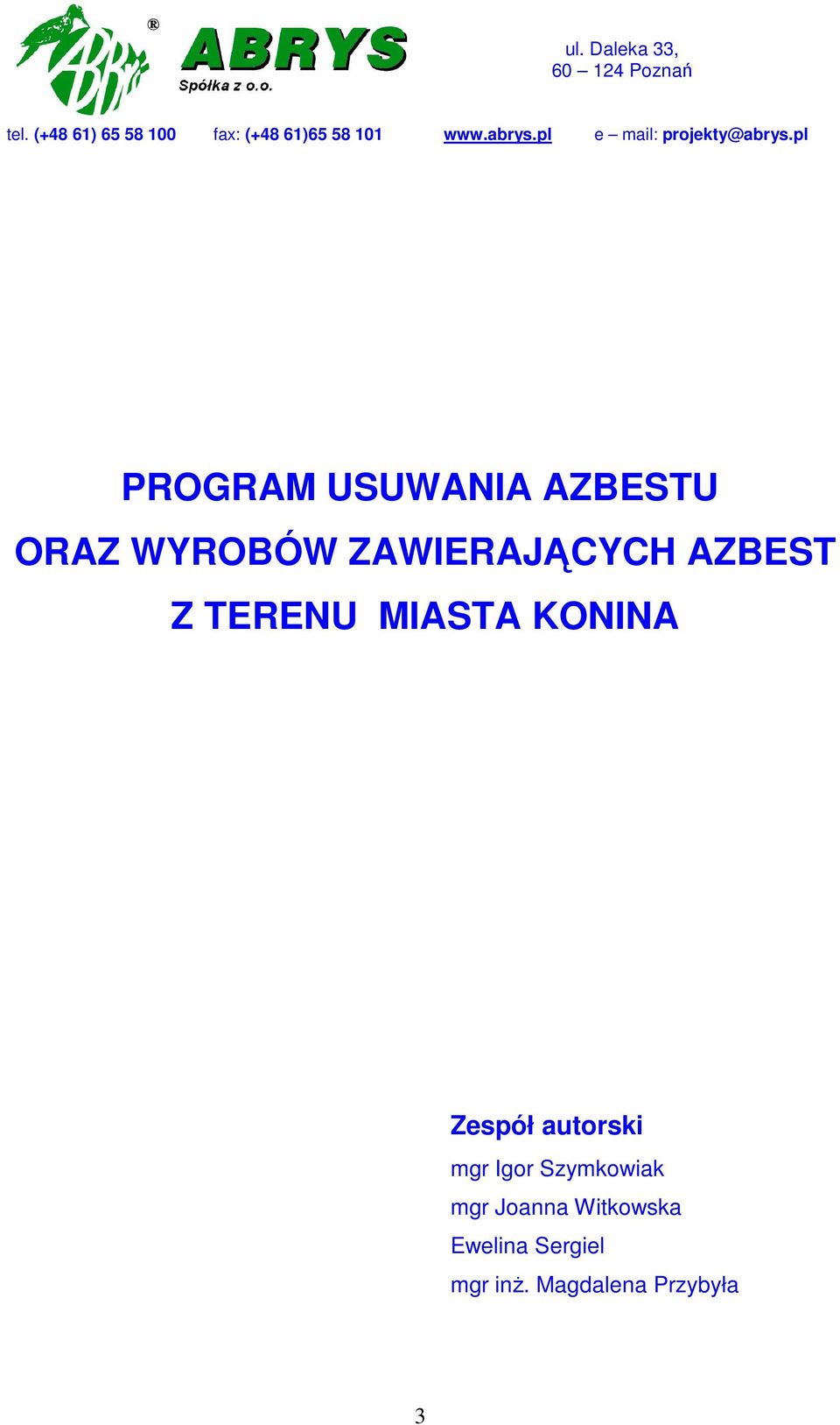 pl e mail: projekty@abrys.