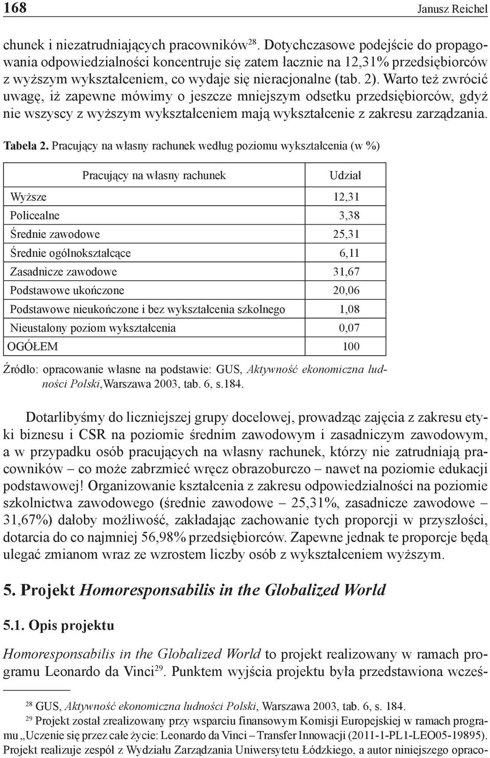 Warto też zwrócić uwagę, iż zapewne mówimy o jeszcze mniejszym odsetku przedsiębiorców, gdyż nie wszyscy z wyższym wykształceniem mają wykształcenie z zakresu zarządzania. Tabela 2.