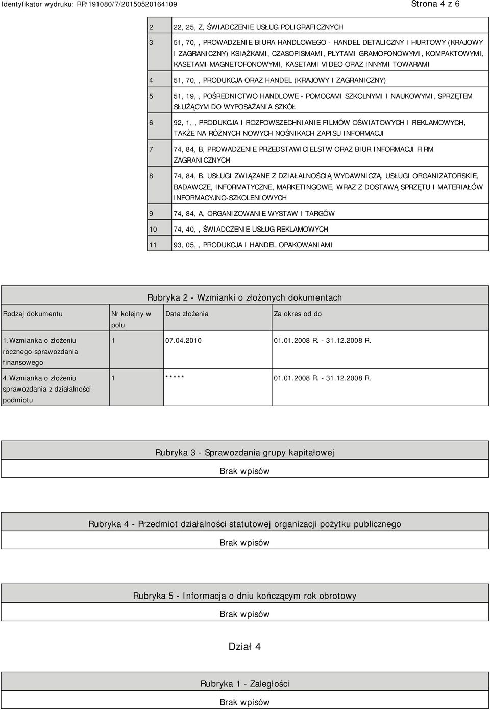 SPRZĘTEM SŁUŻĄCYM DO WYPOSAŻANIA SZKÓŁ 6 92, 1,, PRODUKCJA I ROZPOWSZECHNIA FILMÓW OŚWIATOWYCH I REKLAMOWYCH, TAKŻE NA RÓŻNYCH NOWYCH NOŚNIKACH ZAPISU INFORMACJI 7 74, 84, B, PROWADZE