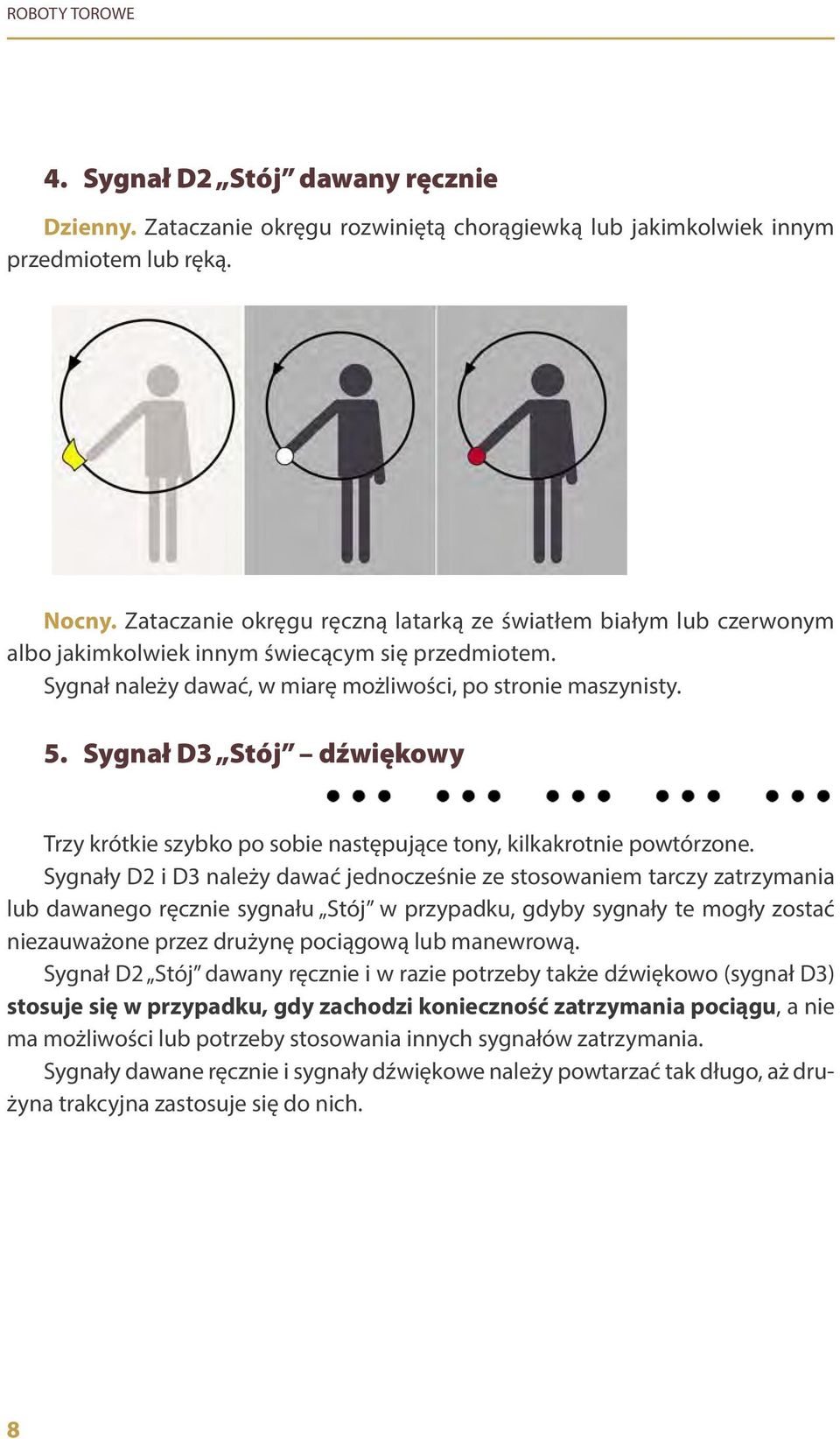 Sygnał D3 Stój dźwiękowy Trzy krótkie szybko po sobie następujące tony, kilkakrotnie powtórzone.