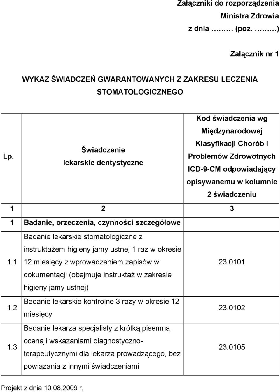 orzeczenia, czynności szczegółowe 1.1 1.2 1.